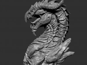 Screaming dragon head 100 150 and 200 mm in height 3D Print Model