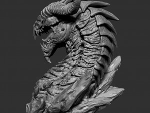 Screaming dragon head 100 150 and 200 mm in height Modelo de impresión 3D