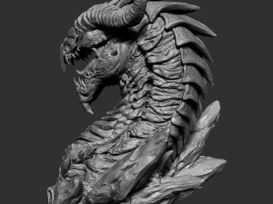Screaming dragon head 100 150 and 200 mm in height 3D Print Model