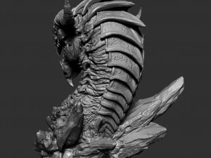Screaming dragon head 100 150 and 200 mm in height 3D Print Model