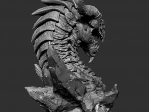 Screaming dragon head 100 150 and 200 mm in height 3D Print Model