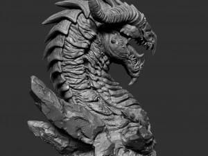 Screaming dragon head 100 150 and 200 mm in height 3D Print Model