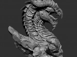 Screaming dragon head 100 150 and 200 mm in height 3D Print Model
