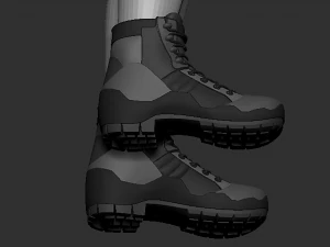 soldier boots - high mesh 3D Model