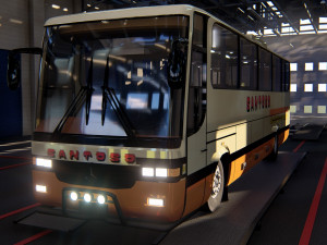 indonesian bus old travego 3D Model