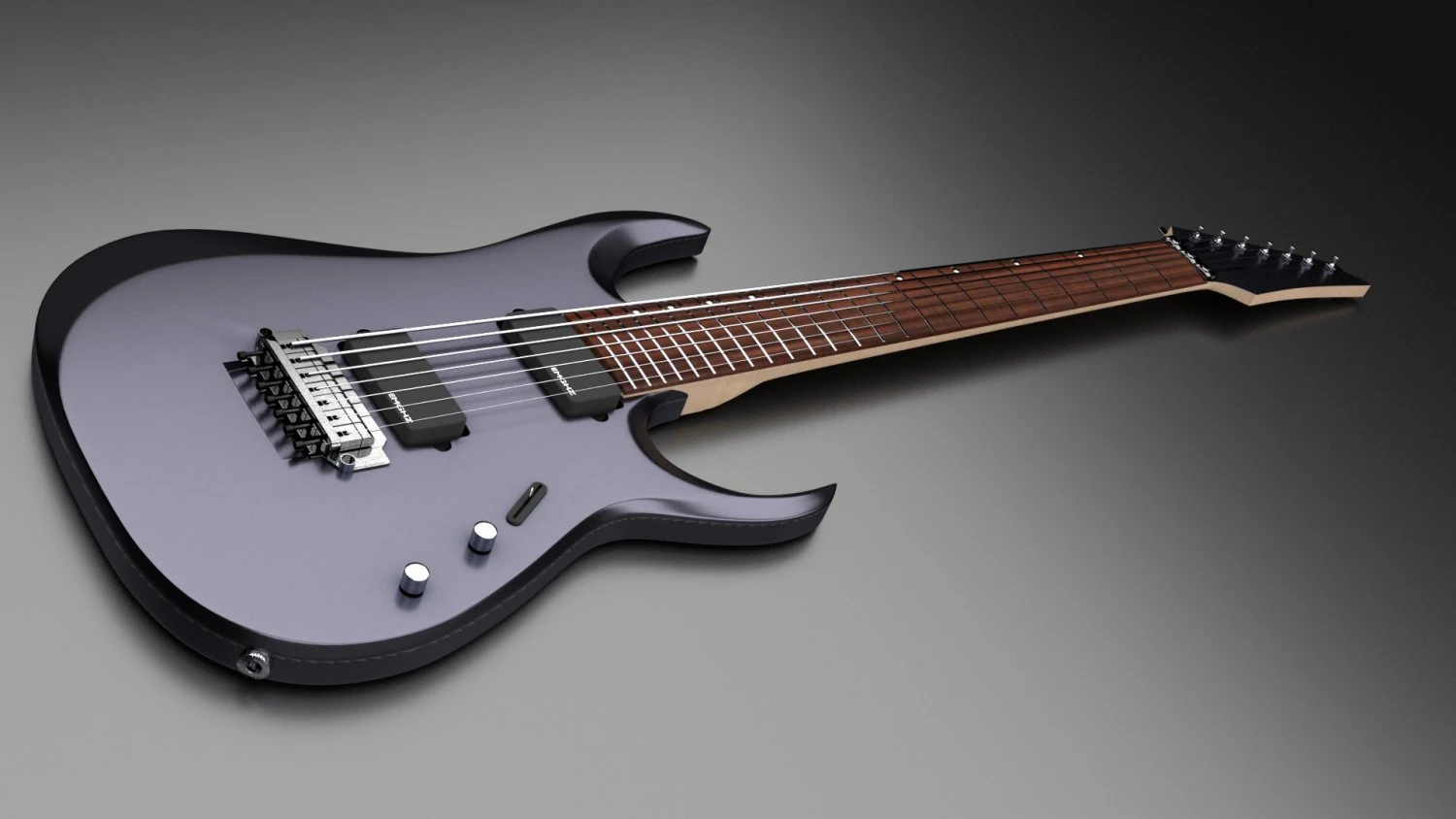 ibanez 7 string electric guitar 3D Model .c4d .max .obj .3ds .fbx .stl .blend 