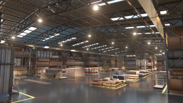 Warehouse 3D 模型 .c4d .max .obj .3ds .fbx .stl .blend 