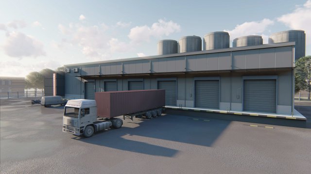 warehouse 3D Модель .c4d .max .obj .3ds .fbx .stl .blend 