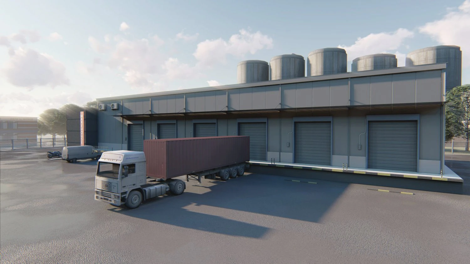 warehouse 3D Model .c4d .max .obj .3ds .fbx .stl .blend 