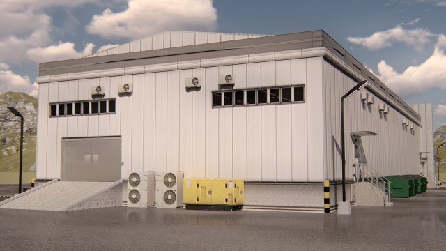 warehouse 3D Model .c4d .max .obj .3ds .fbx .stl .blend 