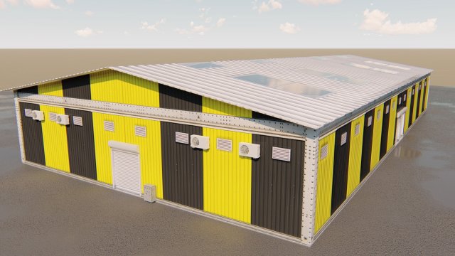 warehouse Modello 3D .c4d .max .obj .3ds .fbx .stl .blend