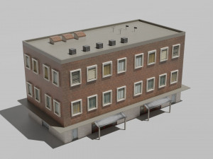 10 low-poly urban buildings low-poly 3D 모델