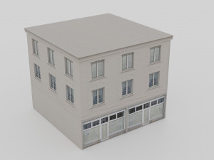 10 low-poly urban buildings low-poly 3D 모델