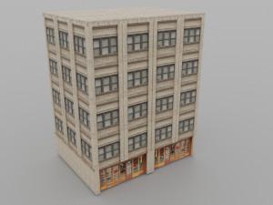 10 low-poly urban buildings low-poly 3D 모델