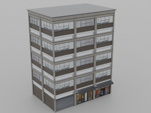10 low-poly urban buildings low-poly 3D 모델