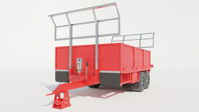 3D Agricultural Trailer Low-poly model 3D Модель .c4d .max .obj .3ds .fbx .stl .blend 