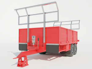 3D Agricultural Trailer Low-poly model 3D 모델
