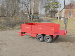 3D Agricultural Trailer Low-poly model 3D Модель