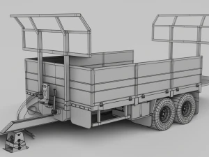 3D Agricultural Trailer Low-poly model 3D Model
