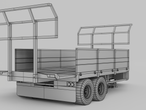 3D Agricultural Trailer Low-poly model 3D Модель