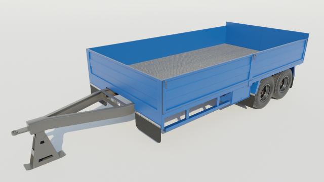 Agricultural Trailer Low-poly 3D Модель .c4d .max .obj .3ds .fbx .stl .blend 