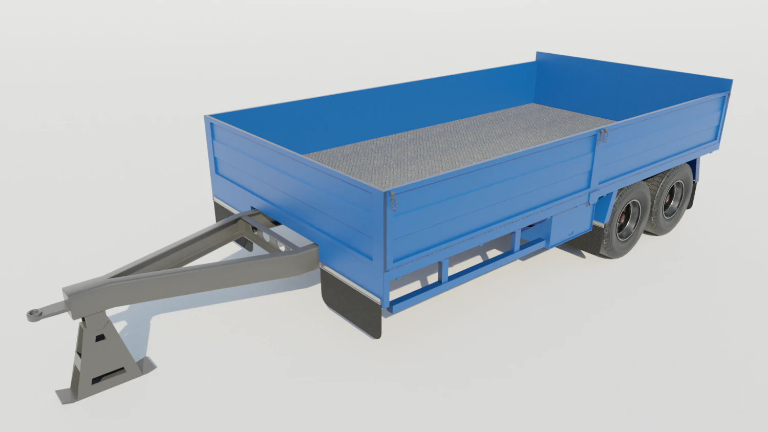Agricultural Trailer Low-poly 3D Model .c4d .max .obj .3ds .fbx .stl .blend 