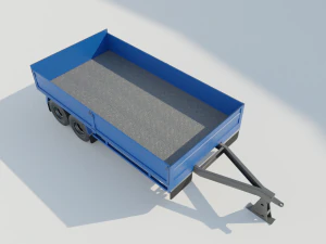 Agricultural Trailer Low-poly 3D Model
