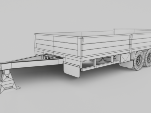 Agricultural Trailer Low-poly 3D Модель