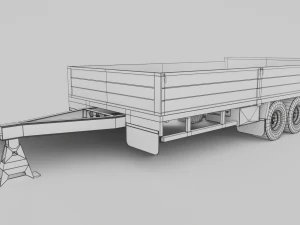Agricultural Trailer Low-poly 3D Model