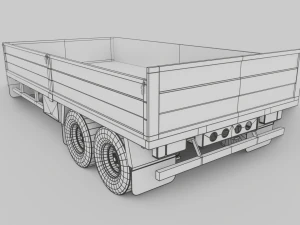 Agricultural Trailer Low-poly 3D Model
