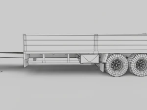 Agricultural Trailer Low-poly 3D Model