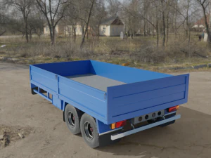 Agricultural Trailer Low-poly 3D Model