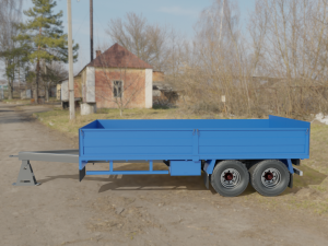 Agricultural Trailer Low-poly 3D Модель