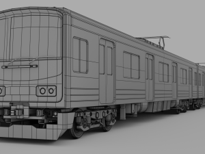 Commuter Train Low-poly Modelo 3D