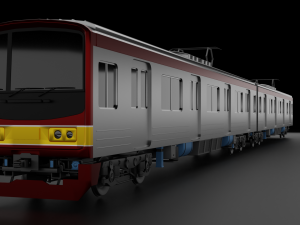 Commuter Train Low-poly 3D Models