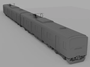 Commuter Train Low-poly 3D Model