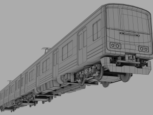 Commuter Train Low-poly Modelo 3D