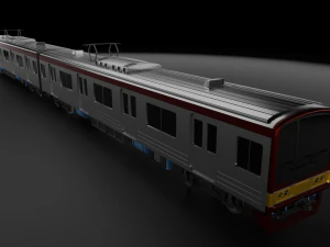 Commuter Train Low-poly 3D Model