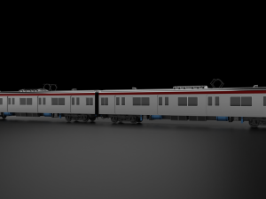 Commuter Train Low-poly Modelo 3D