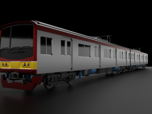 Commuter Train Low-poly Modelo 3D