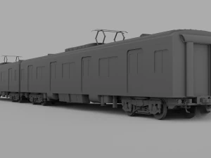 Commuter Train Low-poly 3D Model