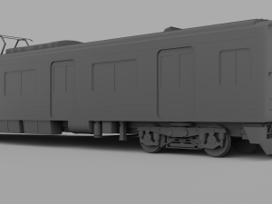 Commuter Train Low-poly Modelo 3D