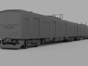 Commuter Train Low-poly Modelo 3D