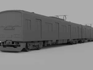 Commuter Train Low-poly 3D Model