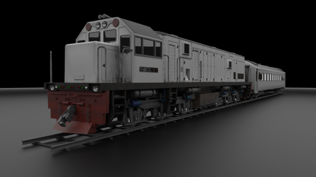 Locomotive CC 201 Low-poly Model 3D .c4d .max .obj .3ds .fbx .stl .blend 