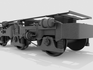Railway Bogie Low-poly Modello 3D