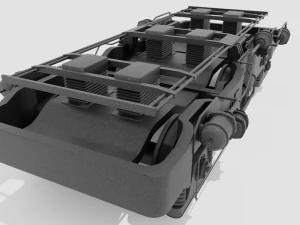 Railway Bogie Low-poly 3D Model