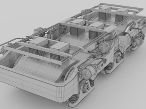 Railway Bogie Low-poly 3D Model