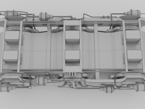 Railway Bogie Low-poly Modello 3D