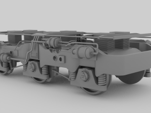 Railway Bogie Low-poly Modello 3D
